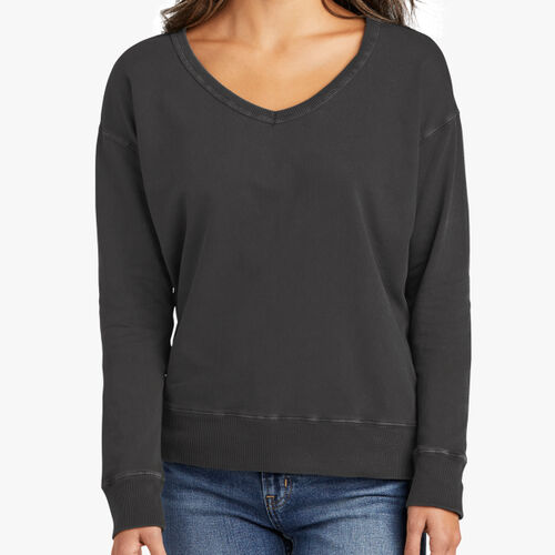Garment Dyed V Neck Sweatshirt Thumbnail