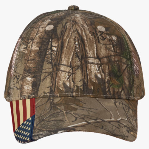 Camo Woven USA Flag Mesh Cap Thumbnail