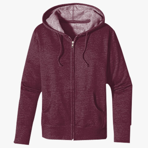 Women's Heathered Full-Zip Hooded Sweatshirt Thumbnail