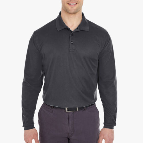 Men's Cool & Dry Long Sleeve Mesh Piqué Polo Thumbnail