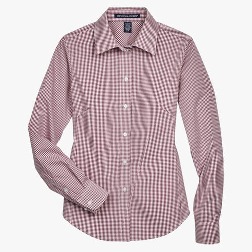 Women's Crown Collection® Gingham Check Woven Dress Shirt Thumbnail