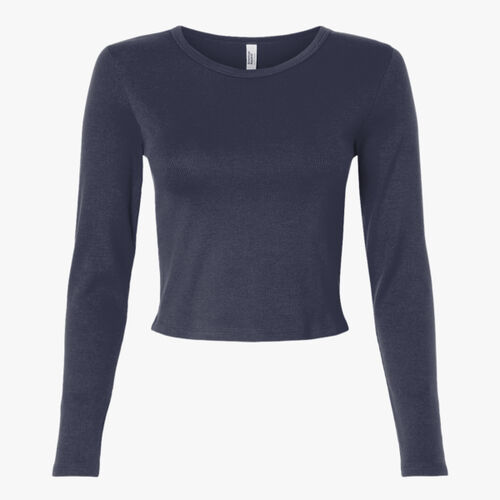 Women's Baby Rib Long Sleeve Cropped Tee Thumbnail