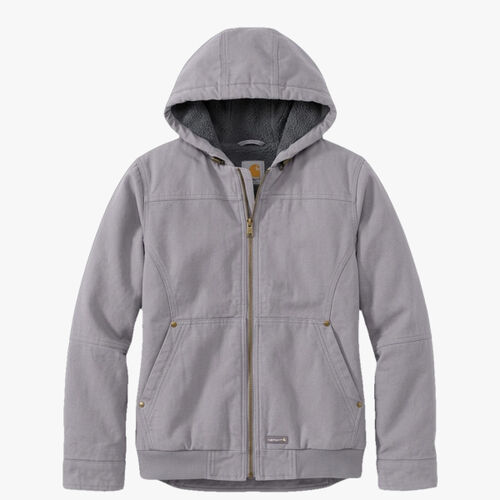 Women's Sherpa-Lined Twill Hooded Jacket Thumbnail