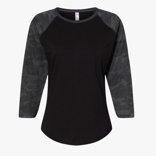 Women's Baseball Fine Jersey Three-Quarter Sleeve Tee Thumbnail