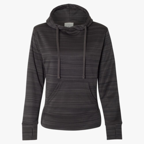 Women's Odyssey Striped Performance Fleece Lapover Hooded Sweatshirt Thumbnail