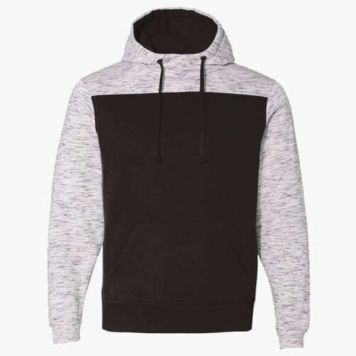 Men's Mélange Fleece Colorblocked Hooded Sweatshirt Thumbnail