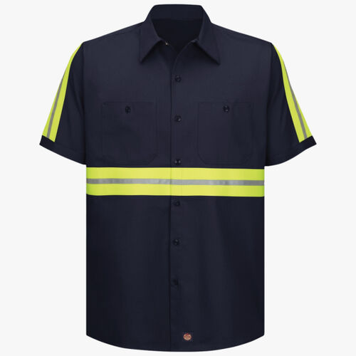 Men's Enhanced Visibility Short Sleeve Cotton Work Shirt Thumbnail