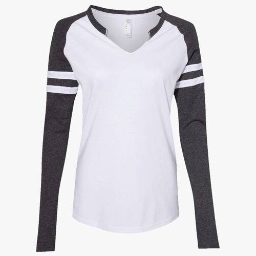 Women's Fine Jersey Mash Up Long Sleeve T-Shirt Thumbnail