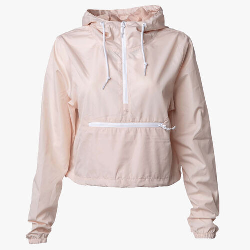Women's Lightweight Quarter-Zip Pullover Crop Windbreaker Thumbnail