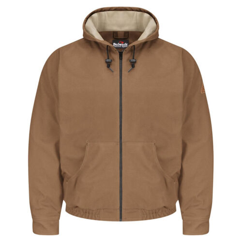 Men's Tall Brown Duck Hooded Jacket - EXCEL FR® ComforTouch Thumbnail