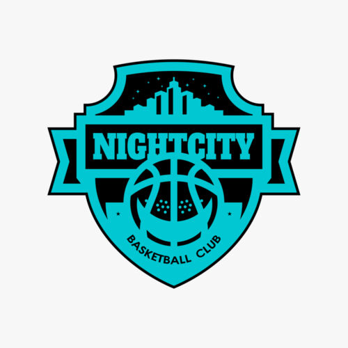 Night city Basketball club logo template Thumbnail
