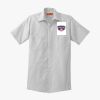Short Sleeve Striped Industrial Work Shirt Thumbnail