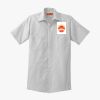 Short Sleeve Striped Industrial Work Shirt Thumbnail