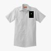 Short Sleeve Striped Industrial Work Shirt Thumbnail