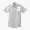 Short Sleeve Striped Industrial Work Shirt Thumbnail