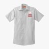 Short Sleeve Striped Industrial Work Shirt Thumbnail