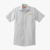 Short Sleeve Striped Industrial Work Shirt Thumbnail