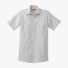 Short Sleeve Striped Industrial Work Shirt Thumbnail