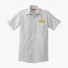 Short Sleeve Striped Industrial Work Shirt Thumbnail