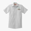 Short Sleeve Striped Industrial Work Shirt Thumbnail